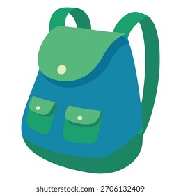 Diseño de Plantilla de Ilustración vectorial de color plano de actividad al aire libre de mochila de viaje