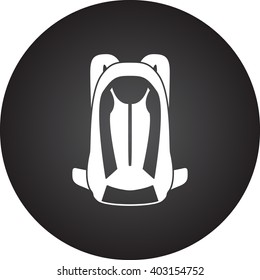 Travel backpack sign simple icon on  background