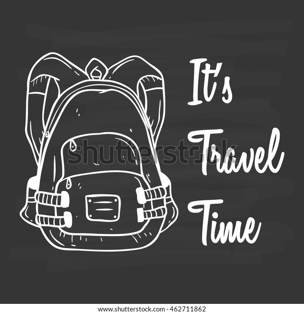 Travel Backpack Text Using Doodle Art Stock Vector (Royalty Free ...