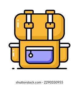 Travel backpack vector design, hiking bag icon easy to use in web, mobile and all presentation project