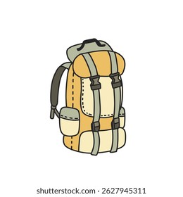 Travel backpack vector illustration, in flat style. Suitable for use in travel, hiking, camping, outdoor recreation related designs