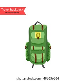 Travel backpack. Vector travel backpack isolated on a white background.