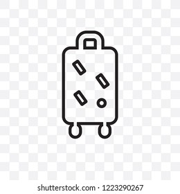 travel backpack vector linear icon isolated on transparent background, travel backpack transparency concept can be used for web and mobile