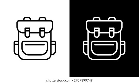 Diseño de conjunto de iconos blancos de mochila de viaje