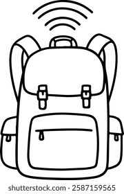 Travel Backpack with Wi-Fi Signal on Top