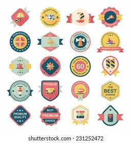 Travel badge banner design flat background set, eps10