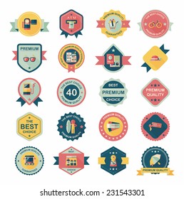 Travel badge banner design flat background set, eps10