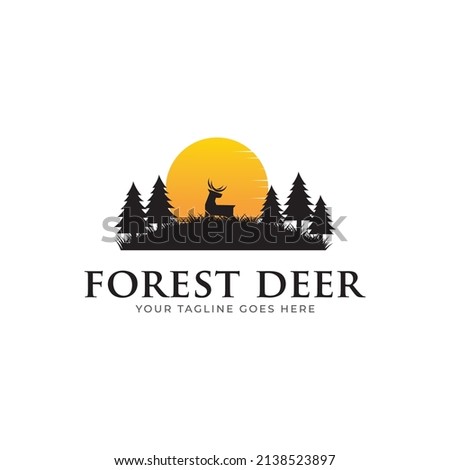 travel badge with pine trees textured vector illustration and "forest adventure" inspirational, animal deer vector, animal wolf vector, logo vector