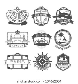 Travel badges set