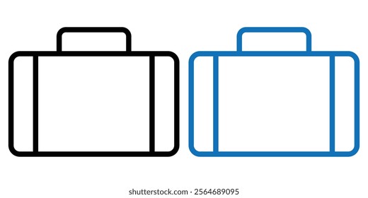 Travel bag. Baggage Suitcase bag icon. Trolley bag icon vector illusration. travel trip luggage, suitcase line icon.