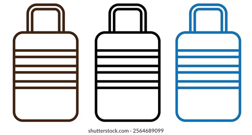 Travel bag. Baggage Suitcase bag icon. Trolley bag icon vector illusration. travel trip luggage, suitcase line icon.