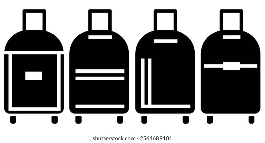 Travel bag. Baggage Suitcase bag icon. Trolley bag icon vector illusration. travel trip luggage, suitcase line icon.