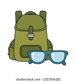 travel bag camping with eye glasses