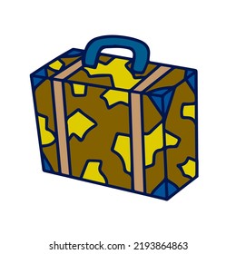 travel bag in cartoon style