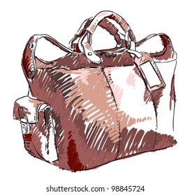 travel bag color sketch