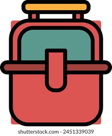 Travel bag in the concept of travel. The suitcase is open and has a lock on it