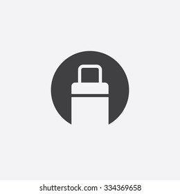 travel bag cut identity template icon design element