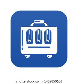 Travel bag design icon. Simple illustration of travel bag design vector icon for web