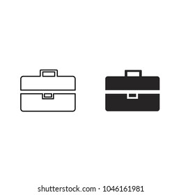 Travel Bag fill and outline vector icons