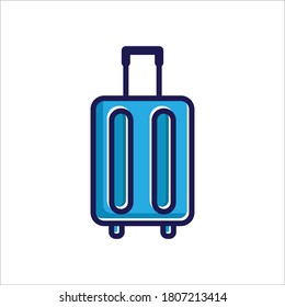 Travel bag flat icon. Design template vector