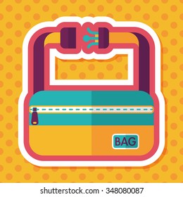 travel bag, flat icon with long shadow