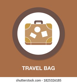 travel bag flat icon - simple, vector, icon for website design, mobile app, ui. Vector Illustration