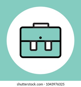 Travel Bag Flat Icon . Vector Illustration