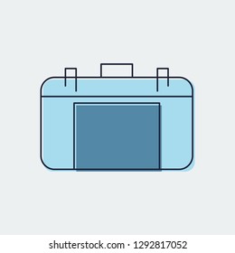 Travel Bag Flat Icon.Graphic Design.Isolated On White Background.Vector