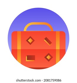 Travel bag and holiday vector illustration. Gradient vector icon