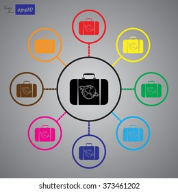Travel bag icon