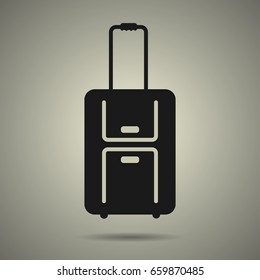 travel bag icon in black and white style, isolated