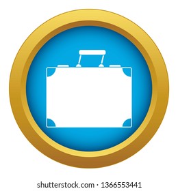 Travel bag icon blue vector isolated on white background for any design