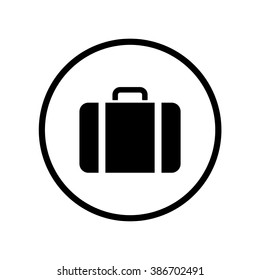 Travel bag icon in circle . Vector illustration