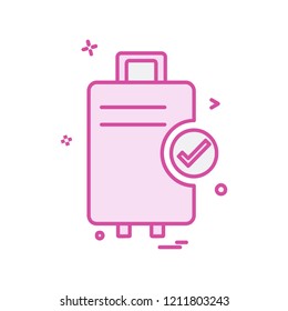 Travel bag icon design vector