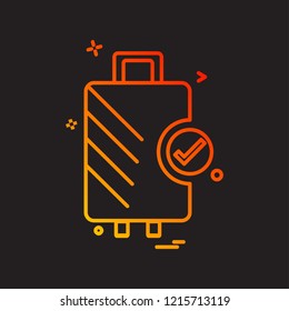 Travel bag icon design vector