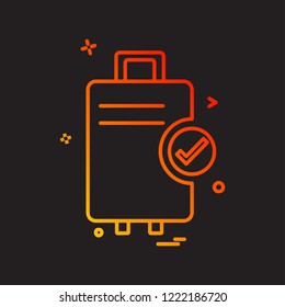 Travel bag icon design vector