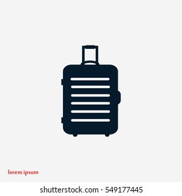travel bag icon, flat design best vector icon