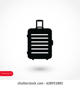travel bag icon, flat design best vector icon