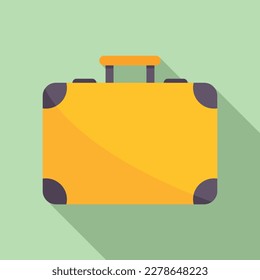 Travel bag icon flat vector. Airport transfer. Hotel luggage