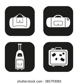 Travel bag icon in four variations