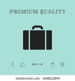 Icono de bolsa de viaje. Elementos gráficos para el diseño