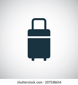 Travel Bag Icon, Isolated, Black On The White Background. Vector