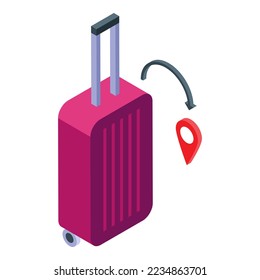 Travel bag icon isometric vector. Globe map. Tour business