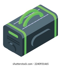 Reisetasche Icon isometrische Vektorgrafik. Passport-Impfstoff. Handy-Steuerung