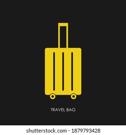 Travel bag icon logo sign Luggage travel agency symbol emblem template Airport concept Modern transportation design Tech style Fashion print clothes apparel greeting invitation card banner poster