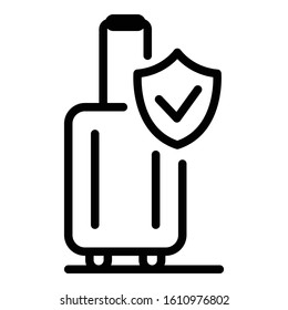 Travel bag icon. Outline travel bag vector icon for web design isolated on white background