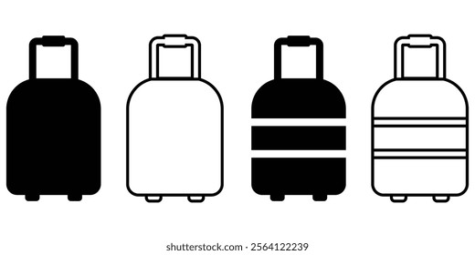 Travel bag icon set. Baggage Suitcase bag icon set vector illustration eps 10. 