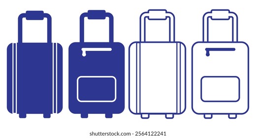 Travel bag icon set. Baggage Suitcase bag icon set vector illustration eps 10. 