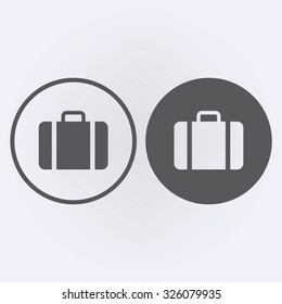 Travel bag icon set in circle . Vector illustration