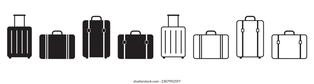 Travel bag icon set simple design